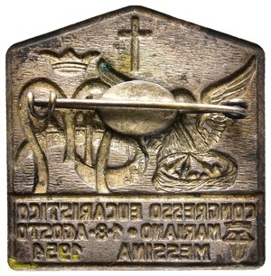 reverse: Spilla Congresso eucaristico Messina 1954