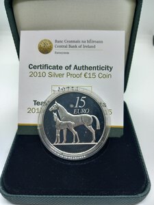obverse: IRLANDA - 15 Euro  argento 2010 PROOF  - Confezione originale
