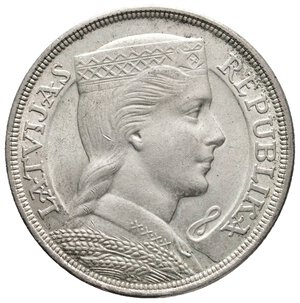 reverse: LETTONIA - 5 Lati argento 1929 FDC