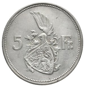 obverse: LUSSEMBURGO - 5 Francs argento 1929
