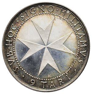 obverse: MALTA - S.M.O.M. - 9 Tari  argento 1967