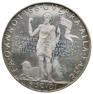obverse: MALTA - S.M.O.M. - 3 Scudi argento 1968