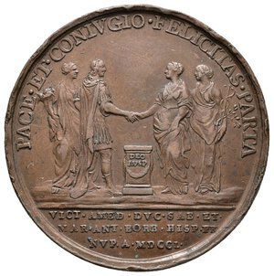 obverse: Savoia , Carlo Emanuele , commeorativa Matrimonio Vittorio Amedeo, 1750 colpi diffusi - diam.52 mm