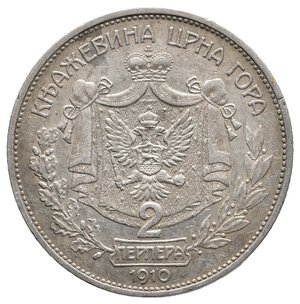 obverse: MONTENEGRO - 2 Perpera argento 1910 