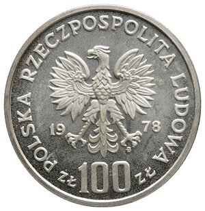 reverse: POLONIA - 100 Zloty argento 1978  korczak PROOF