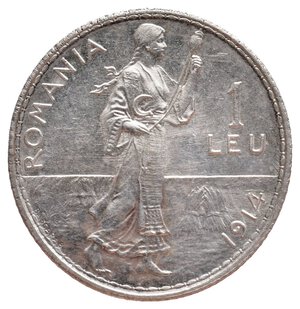 obverse: ROMANIA - 1 Leu argento 1914 Alta Conservazione