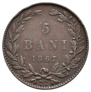 obverse: ROMANIA - 5 Bani 1867