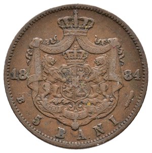 obverse: ROMANIA - 5 Bani 1884