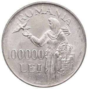 obverse: ROMANIA - 100.000 Lei argento 1946