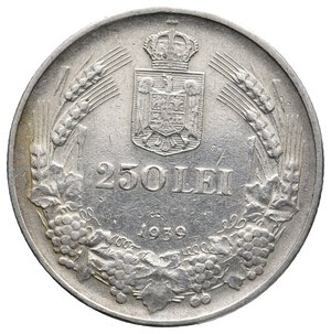 obverse: ROMANIA - 250 Lei argento 1939