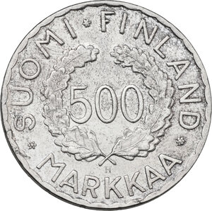 reverse: Finland. 500 markkaa 1952 for the Olympic games