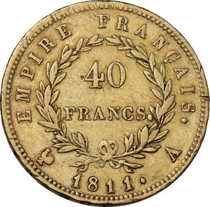 reverse: France. Napoleon I (1805-1814), Emperor. 40 francs 1811 A, Paris mint
