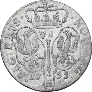 reverse: Germany, Preussen. Friedrich II (1740-1786). 6 groschen 1755 E, Köningsberg mint