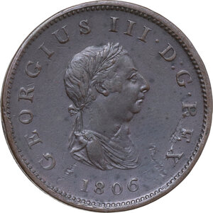 obverse: Great Britain. George III (1760-1820). 1/2 penny 1806