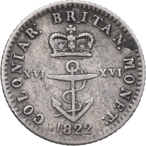 reverse: Great Britain. George IV (1820-1830). 1/16 dollar 1822, Caribbean Territories
