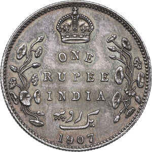 reverse: India. Edward VII (1841-1910). One rupee 1907