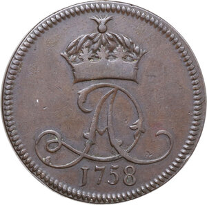 obverse: Isle of Man. Penny 1758