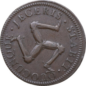 reverse: Isle of Man. Penny 1758