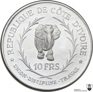 reverse: Ivory Coast. Republic (1960- ). 10 francs 1966