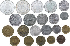 reverse: Jugoslavia. Lot of twenty-one (21) conis from Jugoslavia, Montenegro and Serbia