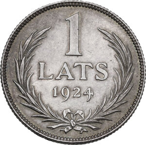 reverse: Latvia. Republic (1918-1940). Lats 1924