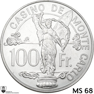 obverse: Monaco, Principality of. Casino de Montecarlo. 100 francs jeton XX sec. (1977)