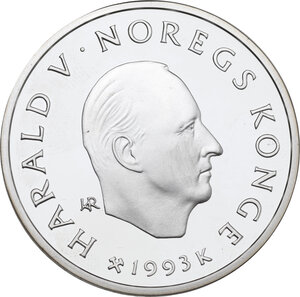 obverse: Norway. Harald V. 100 Kronen 1993