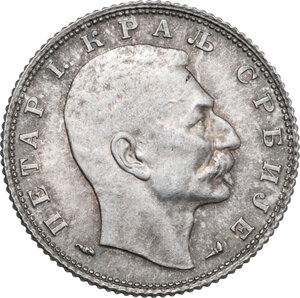 obverse: Serbia. Peter I (1903-1918). Dinar 1915, Vienna mint. Without designer name