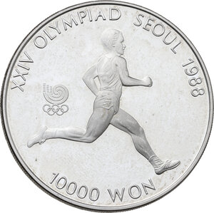 obverse: South Korea. Republic (1948- ). 10000 won 1988 for the XXIV Olympic Games at Seoul