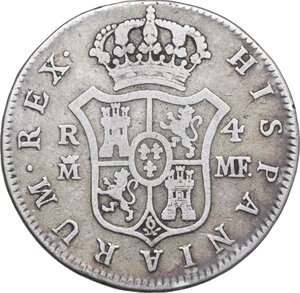 reverse: Spain. Carlos IV (1788-1808). 4 Reales 1793 MF, Madrid