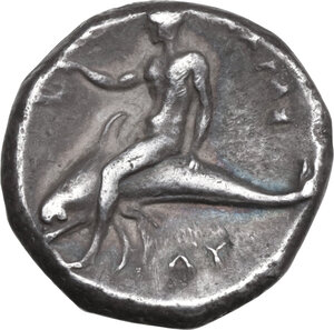 reverse: Southern Apulia, Tarentum. AR Nomos, 302-280 BC