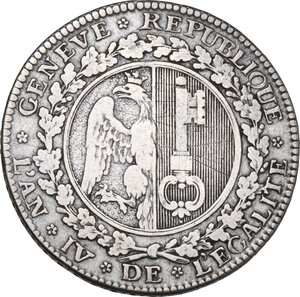 obverse: Switzerland. IV Sols (VI Deniers), Rep. de Geneve, 1795