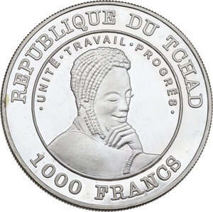reverse: Tchad. 1000 Francs 2001
