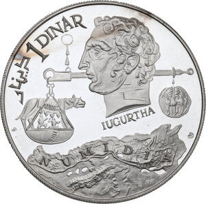 reverse: Tunisia. Republic (1957- ). Dinar 1969, Iugurtha