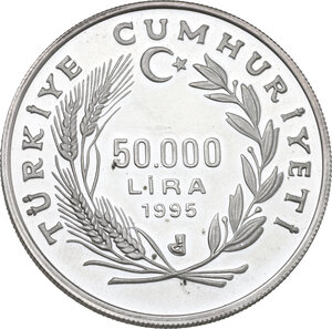 reverse: Turkey. 50000 Lira, 1995, FAO