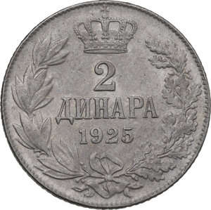 reverse: Yugoslavia. Alexander I (1921-1934). 2 Dinara 1925