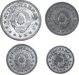 obverse: Yugoslavia. Democratic Federal Yugoslavia. 5 dinara 1945, 2 dinara 1945, dinar 1945, 50 para 1945, Belgrade mint