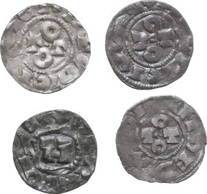 reverse: Lotto di quattro (4) monete: una per la zecca di Lucca e tre per la zecca di Pavia