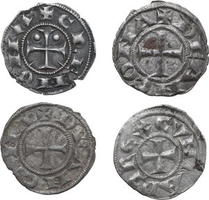 obverse: Lotto di quattro (4) monete da un denaro di differenti zecche: Ancona (2), Cremona, Genova
