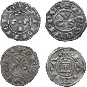 reverse: Lotto di quattro (4) monete da un denaro di differenti zecche: Ancona (2), Cremona, Genova
