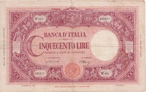 obverse: Banca d Italia. 500 lire grande 