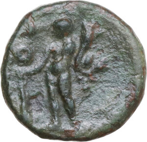 reverse: Southern Apulia, Uxentum. AE 13.5 mm, c. 150-125 BC