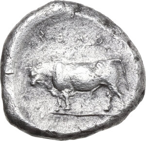 reverse: Northern Lucania, Posidonia. AR Nomos, c. 470-445 BC