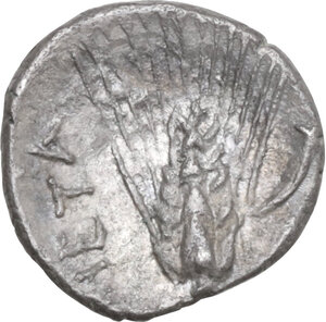 reverse: Southern Lucania, Metapontum. AR Diobol, 325-275 BC