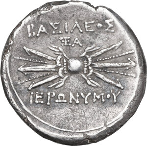 reverse: Syracuse. Hieronymos (215-214 BC). AR 10 Litrai, c. 215-214 BC