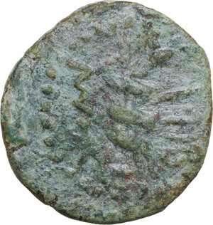 reverse: Uncertain mint. Under roman rule. AE 20 mm, c. 208-200 BC. Manlius Acilius, quaestor