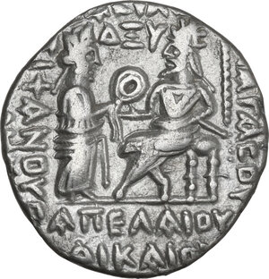 reverse: Kings of Parthia. Vologases IV (147-191 AD). AR Tetradrachm, Seleukeia on the Tigris mint, dated SE 464 (November 152 AD)