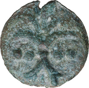 obverse: Dioscuri/Mercury series. AE Cast Triens, c. 280-276 BC