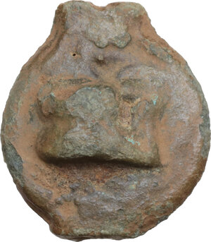 obverse: Dioscuri/ Mercury series. AE Cast Uncia, c. 280-276 BC