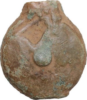 reverse: Dioscuri/ Mercury series. AE Cast Uncia, c. 280-276 BC